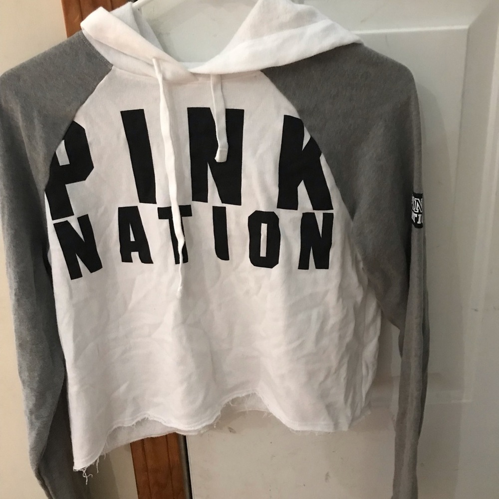 Pink hooded crop top